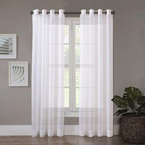 NEW Regal Home Crushed Voile Sheer Grommet Top Single Curtain Panel White 50x63